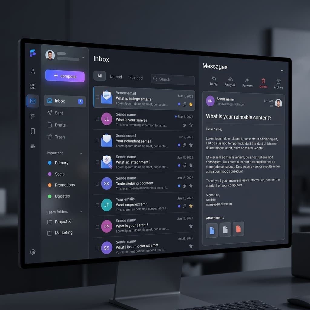 Email Dashboard Mockup