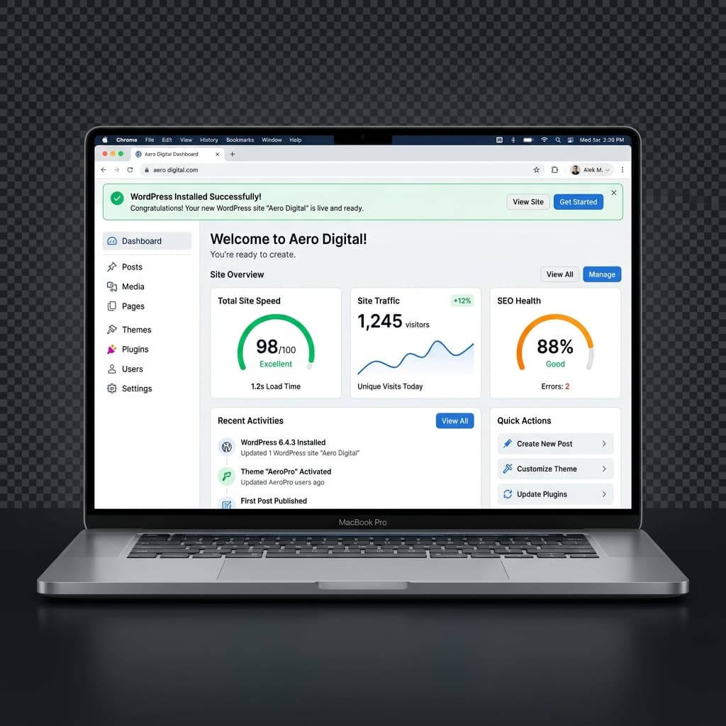 WordPress Dashboard Mockup